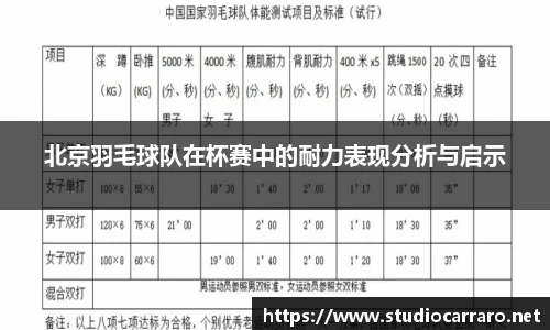 北京羽毛球队在杯赛中的耐力表现分析与启示